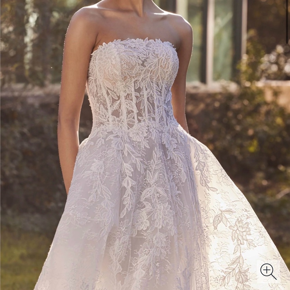 2026 Pronovias Dabri Strapless Lace Ball Gown